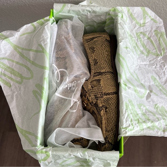 Sam Edelman Lucca Snake Print Leather Ruched Bit Buckle Flat Loafers NIB Sz 7M - Picture 7 of 7